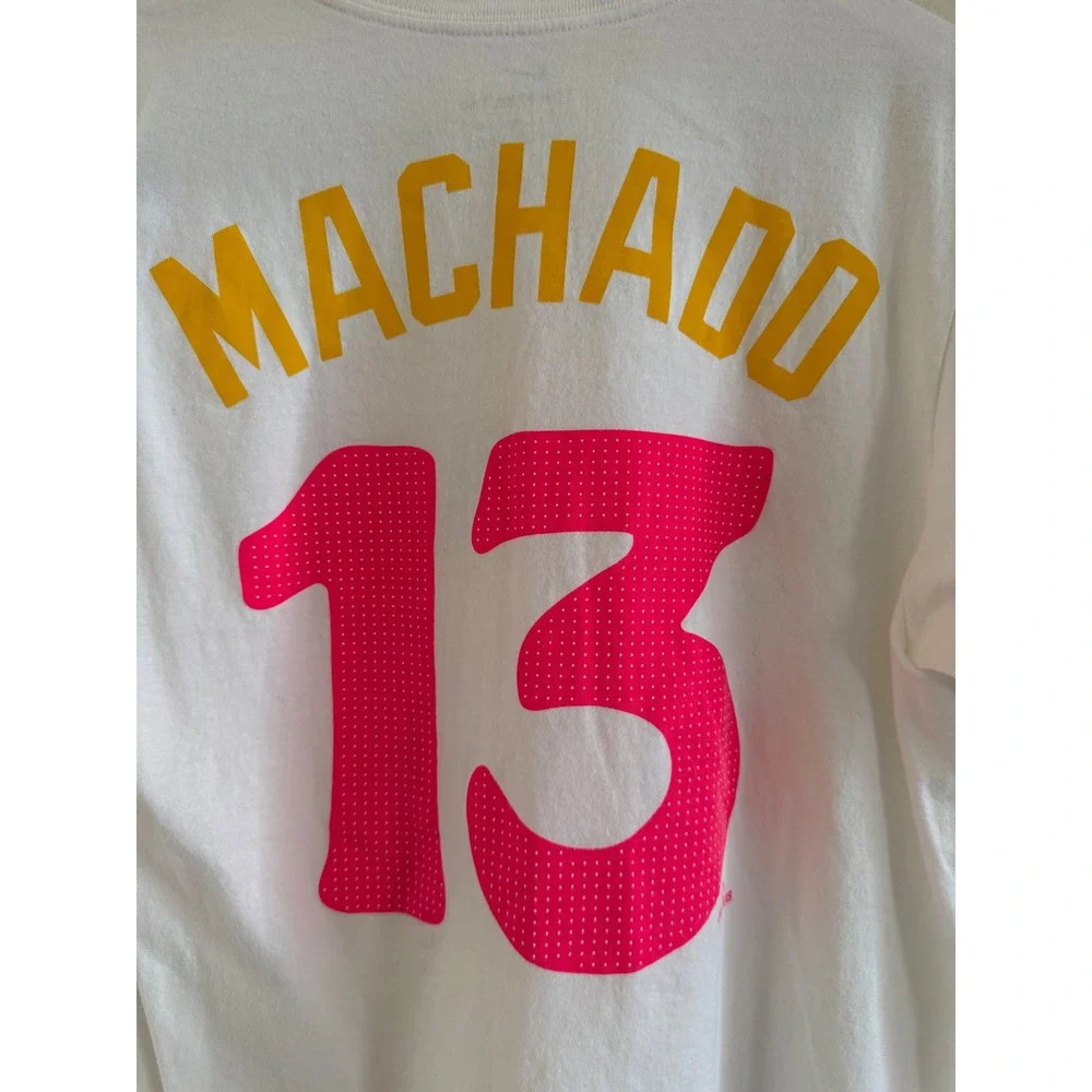 Nike San Diego Padres City Connect Manny Machado 13 T-Shirt Mens Small White
